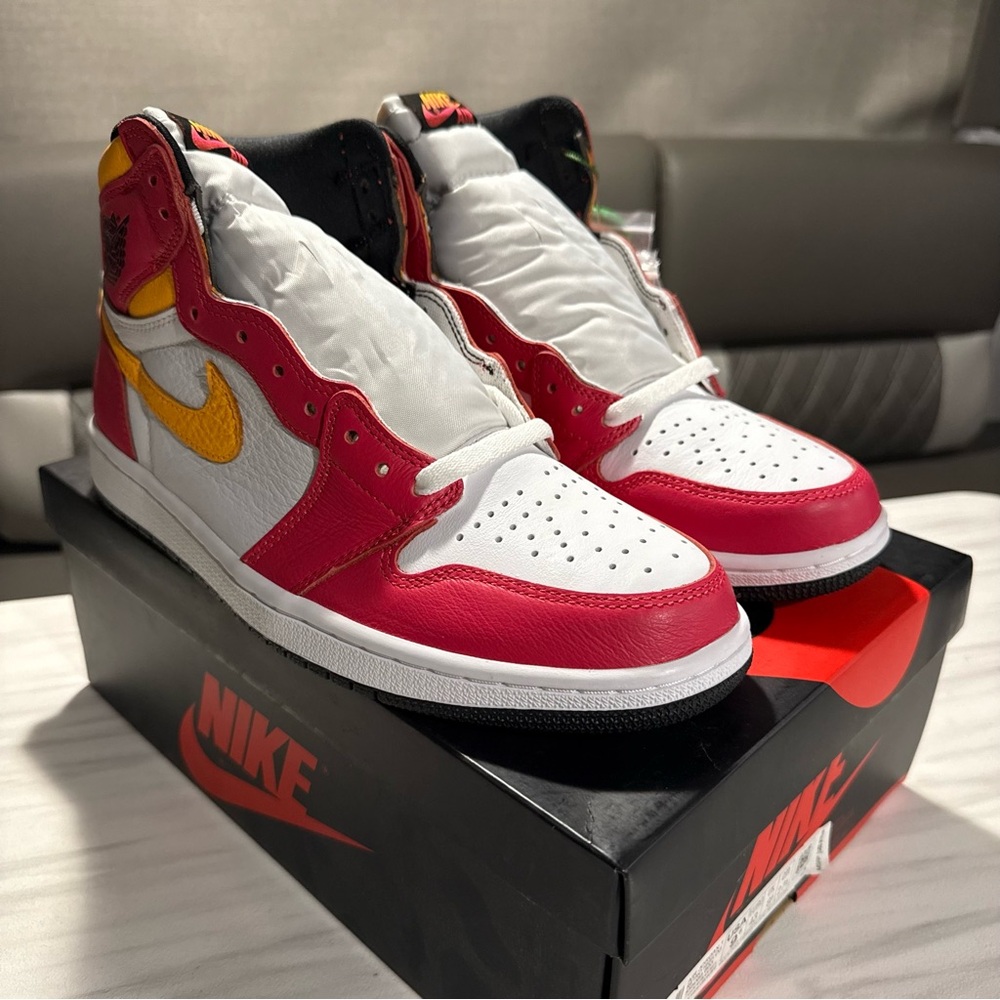 Nike Air Jordan 1 High - White, Red & Yellow Swoosh